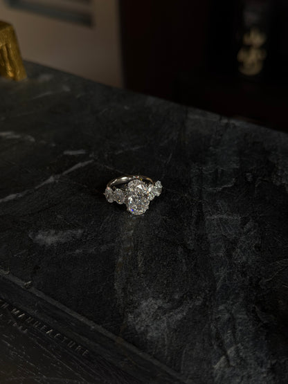 JANARY Oval Modified Brilliant 7.02-Carat Lab-Grown Diamond Ring in 18K White Gold