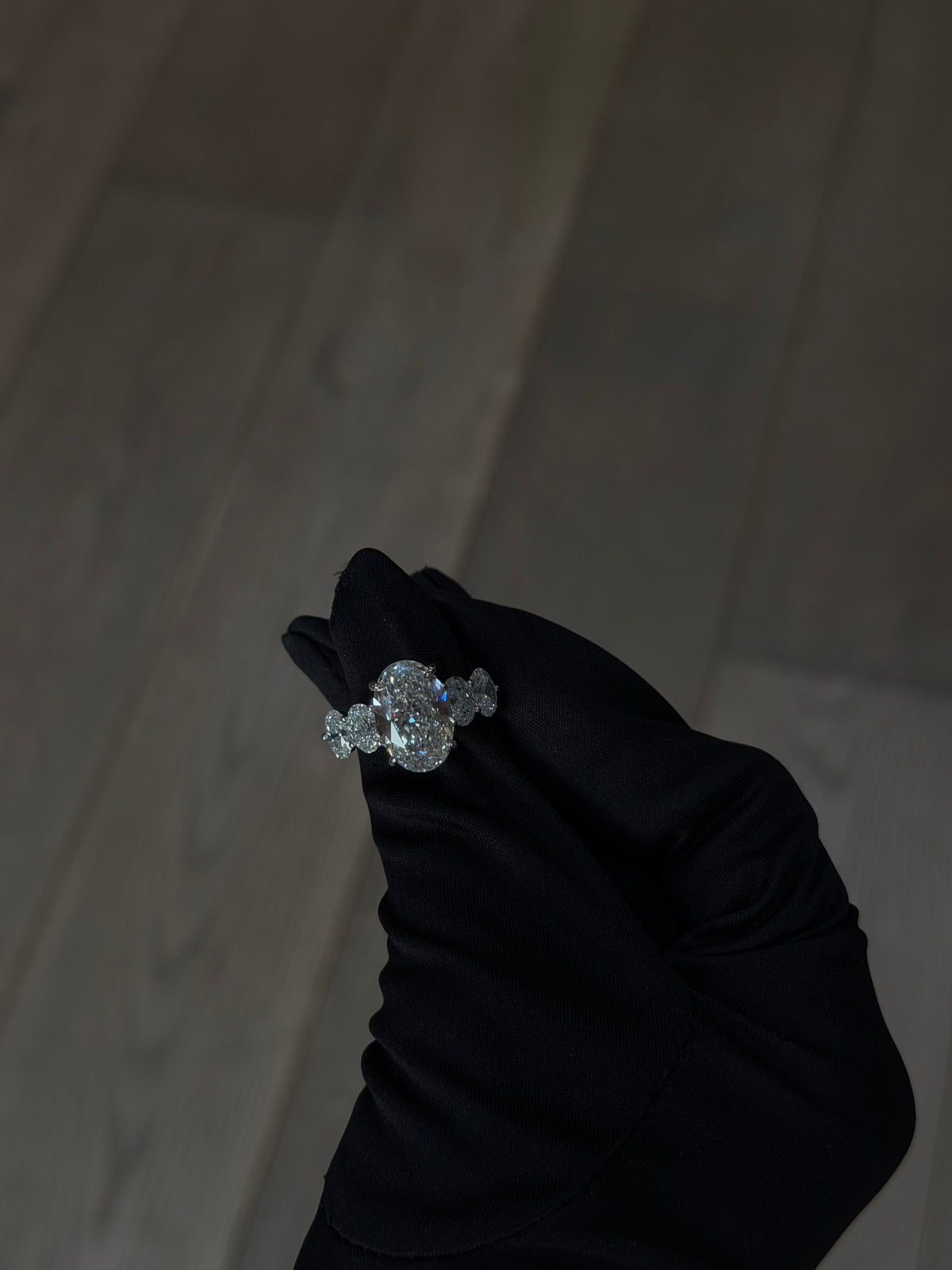 JANARY Oval Modified Brilliant 7.02-Carat Lab-Grown Diamond Ring in 18K White Gold