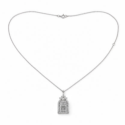 Lab-Grown Diamond Pendant Necklace in 18K White Gold