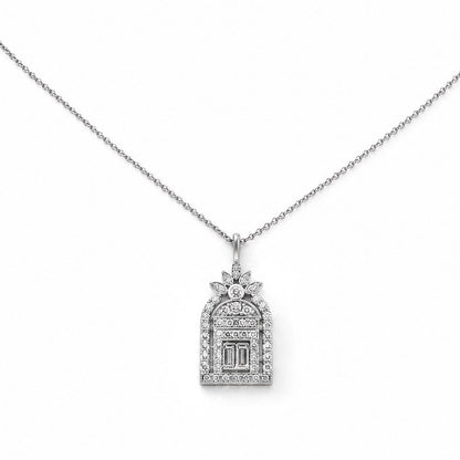 Lab-Grown Diamond Pendant Necklace in 18K White Gold