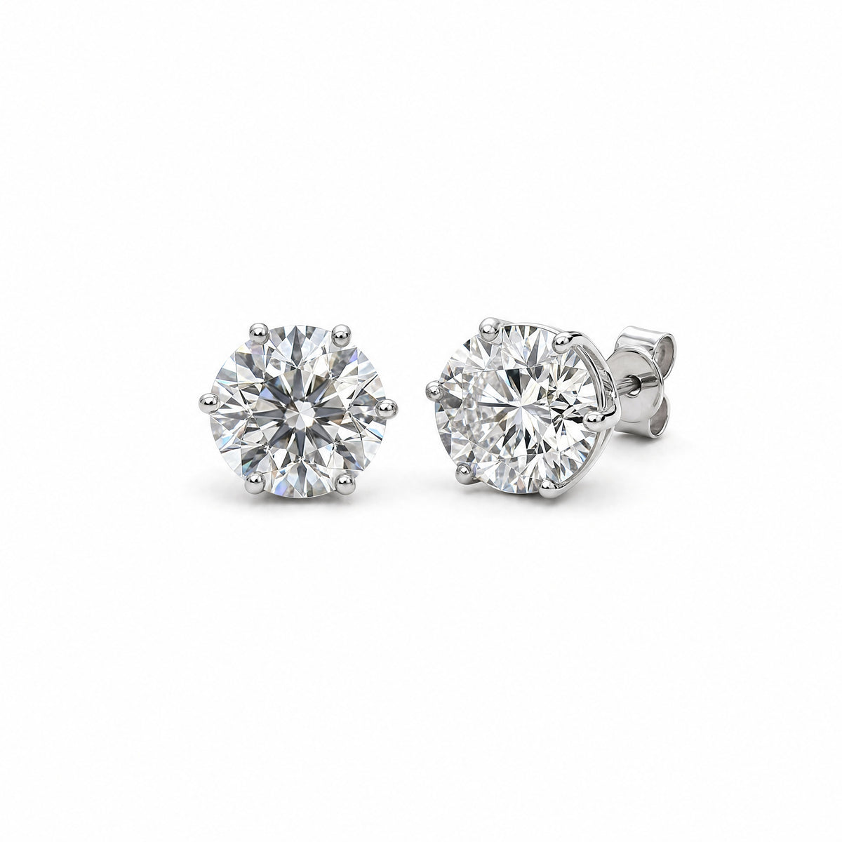 JANARY Round Brilliant 8.06-Carat Lab-Grown Diamond Stud Earrings in 18K White Gold