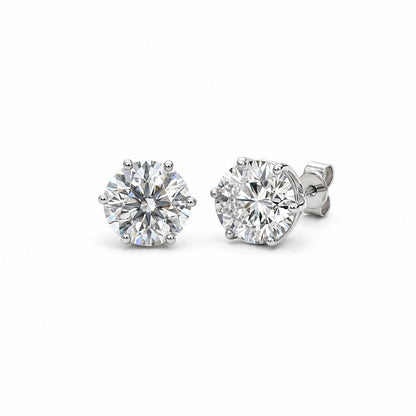 JANARY Round Brilliant 8.06-Carat Lab-Grown Diamond Stud Earrings in 18K White Gold