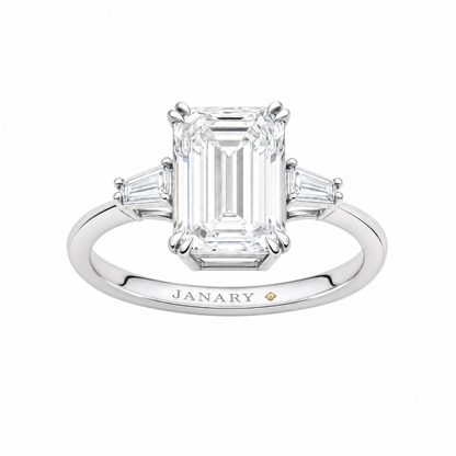 JANARY Emerald Cut 5.07-Carat Lab-Grown Diamond Ring in 18K White Gold