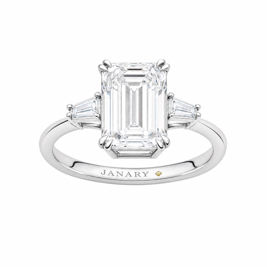 JANARY Emerald Cut 5.07-Carat Lab-Grown Diamond Ring in 18K White Gold