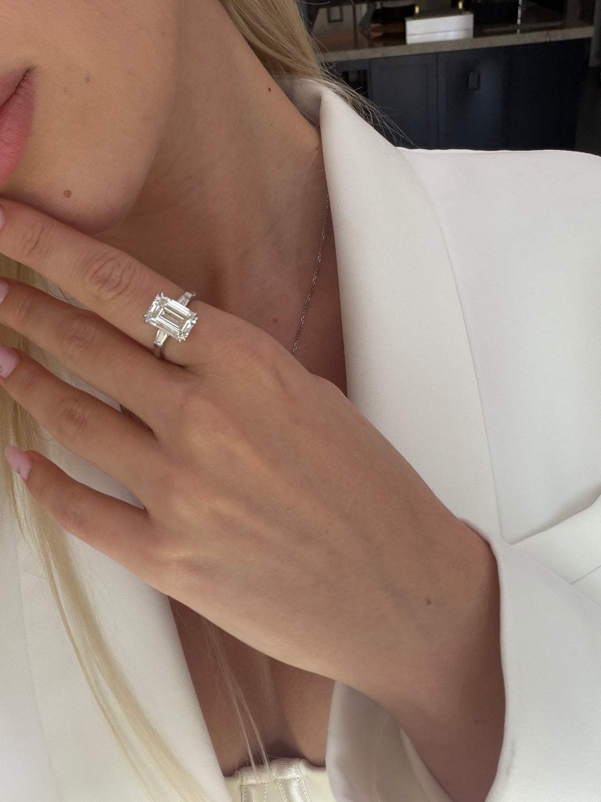 JANARY Emerald Cut 5.07-Carat Lab-Grown Diamond Ring in 18K White Gold
