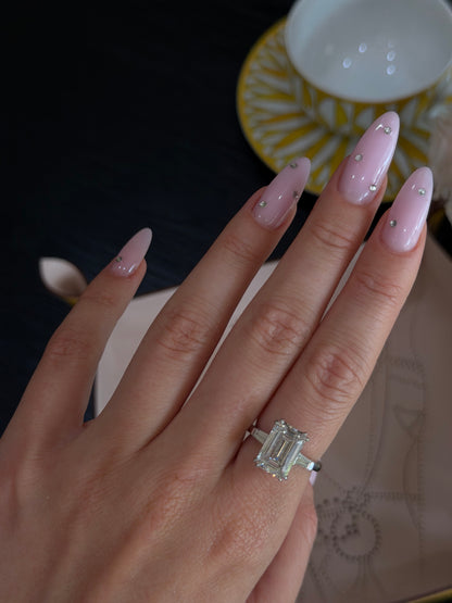 JANARY Emerald Cut 5.07-Carat Lab-Grown Diamond Ring in 18K White Gold