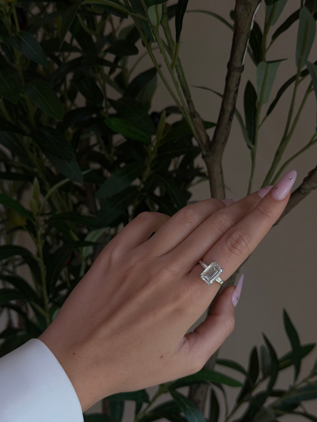 JANARY Emerald Cut 5.07-Carat Lab-Grown Diamond Ring in 18K White Gold