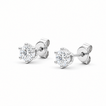 JANARY Round Brilliant 2 Carats Lab-Grown Diamond Stud Earrings in 18K White Gold