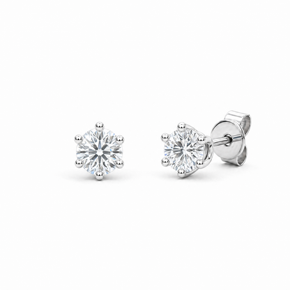 JANARY Round Brilliant 2 Carats Lab-Grown Diamond Stud Earrings in 18K White Gold