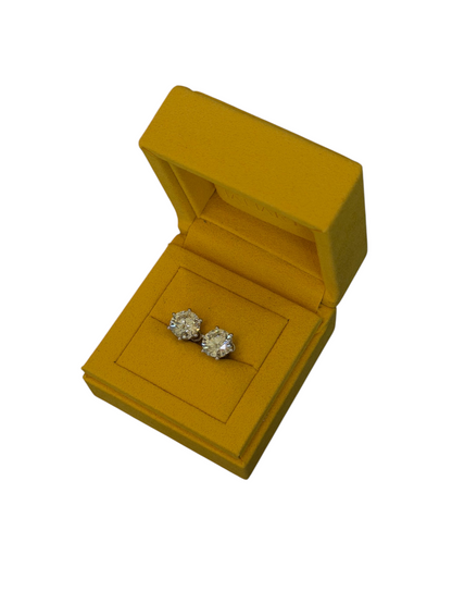 JANARY Round Brilliant 8.06-Carat Lab-Grown Diamond Stud Earrings in 18K White Gold