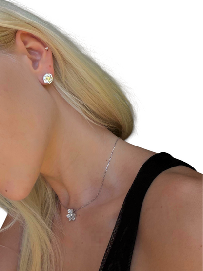 JANARY Round Brilliant 8.06-Carat Lab-Grown Diamond Stud Earrings in 18K White Gold
