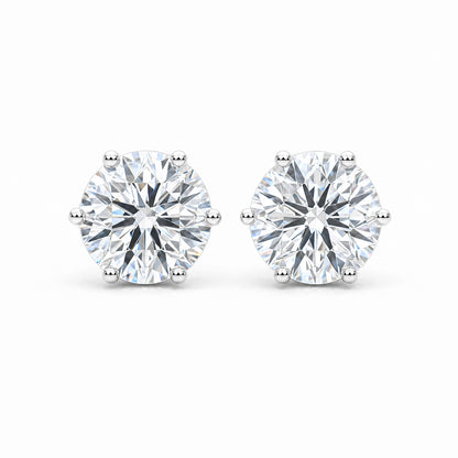 JANARY Round Brilliant 4.02-Carat Lab-Grown Diamond Stud Earrings in 18K White Gold
