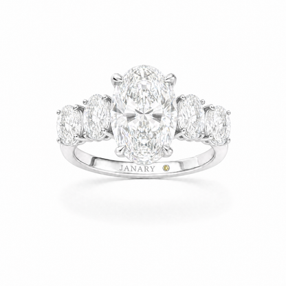JANARY Oval Modified Brilliant 7.02-Carat Lab-Grown Diamond Ring in 18K White Gold