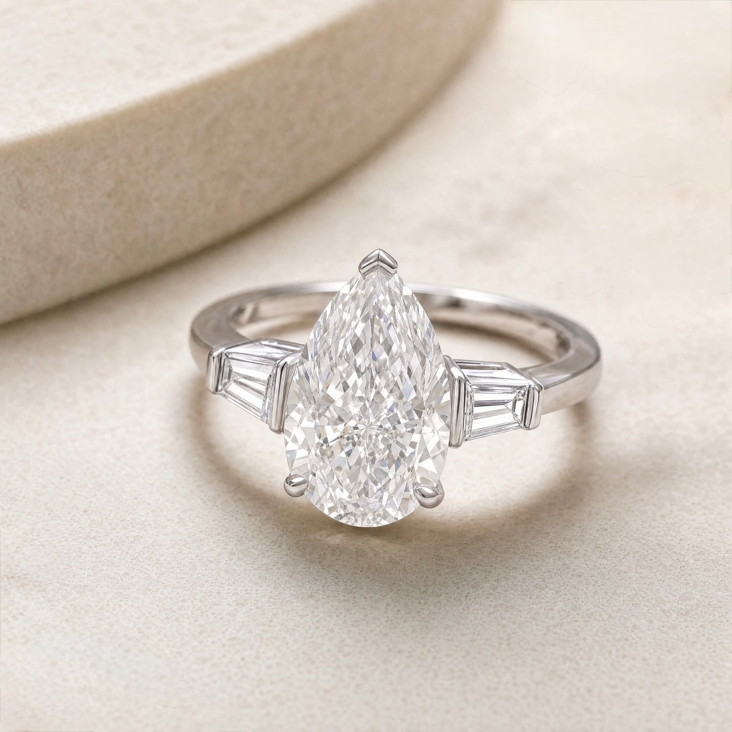 JANARY Pear Modified Brilliant 7.07-Carat Diamond Ring in 18K White Gold