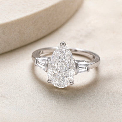 JANARY Pear Modified Brilliant 7.07-Carat Diamond Ring in 18K White Gold