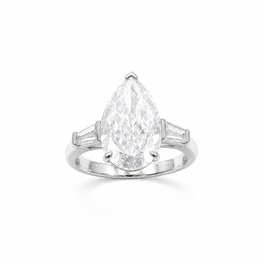JANARY Pear Modified Brilliant 7.07-Carat Diamond Ring in 18K White Gold