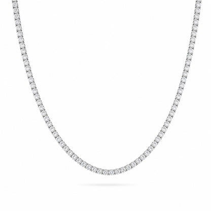 JANARY Round Brilliant 13-Carat Diamond Tennis Necklace in 18K White Gold