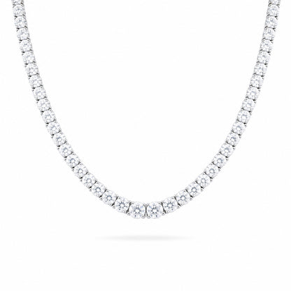 JANARY Round Brilliant 17-Carat Diamond Tennis Necklace in 18K White Gold