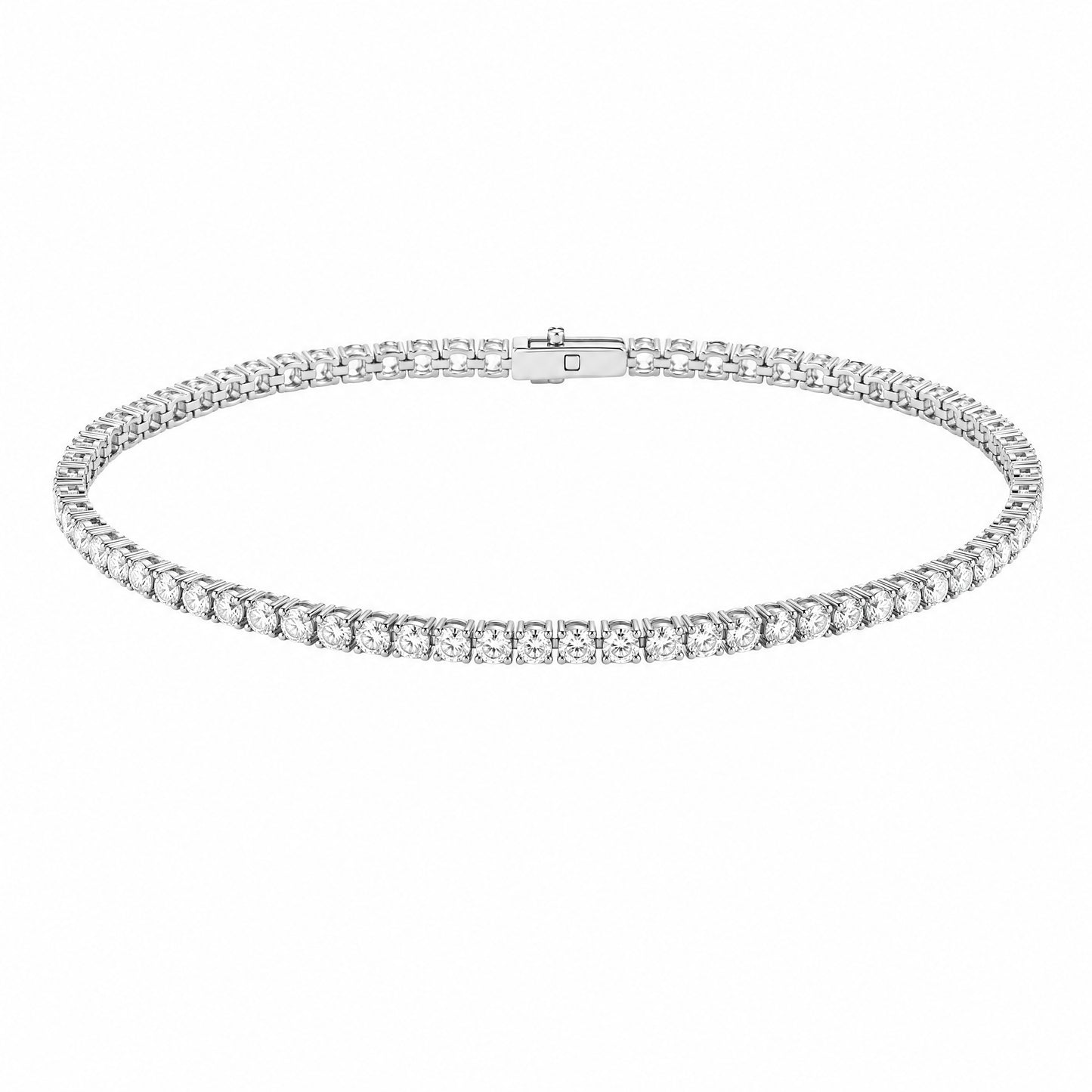 JANARY Round Brilliant 7-Carat Diamond Tennis Bracelet in 18K White Gold