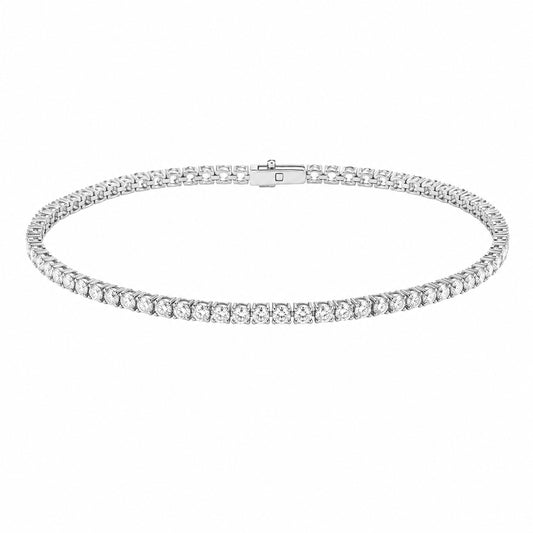 JANARY Round Brilliant 7-Carat Diamond Tennis Bracelet in 18K White Gold