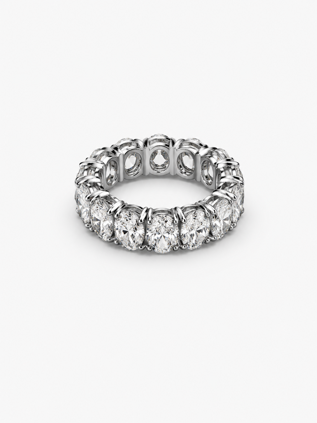 JANARY Oval Cut 8-Carat Diamond Eternity Ring in Platinum