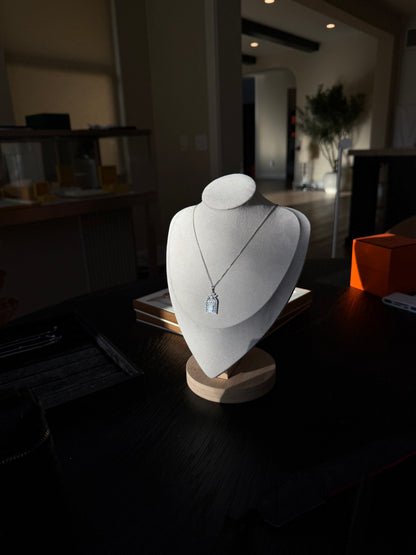Lab-Grown Diamond Pendant Necklace in 18K White Gold
