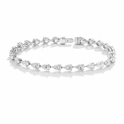 JANARY Pear 8-Carat Diamond Tennis Bracelet in 18K White Gold