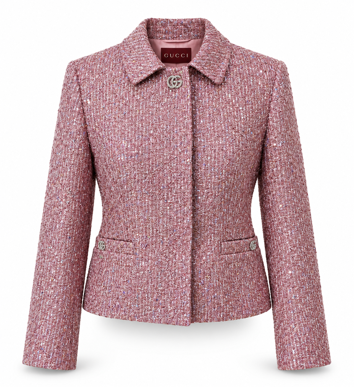 Gucci Pink Crystal GG Jacket