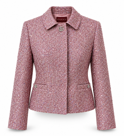Gucci Pink Crystal GG Jacket