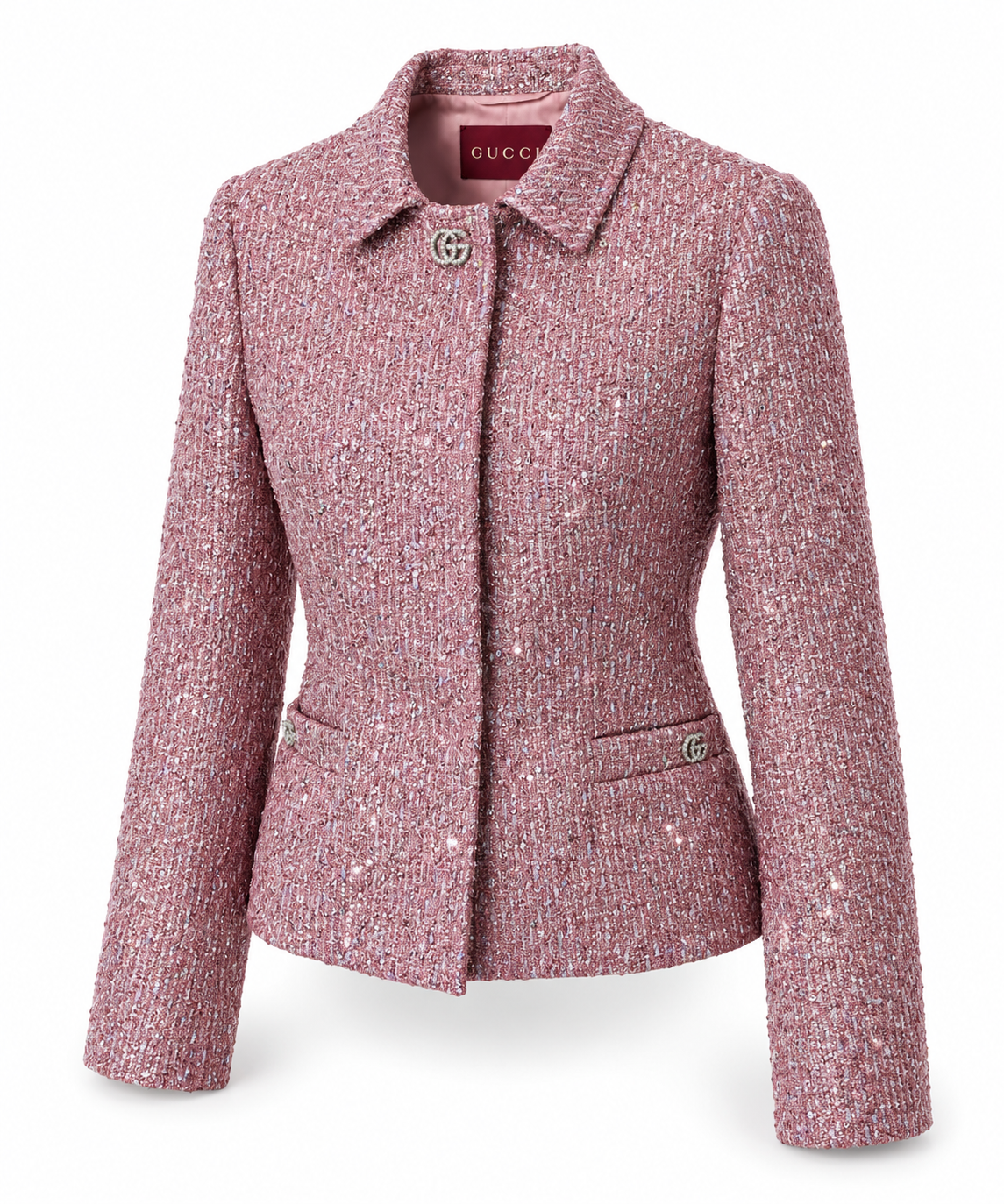 Gucci Pink Crystal GG Jacket