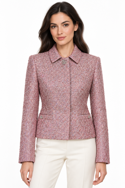 Gucci Pink Crystal GG Jacket