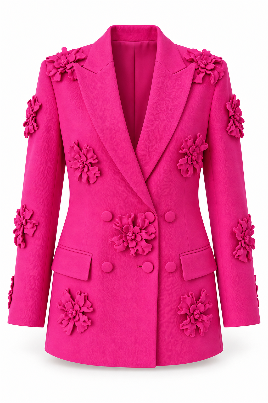 Valentino FW24 Fuchsia Embroidered Logo Jacket