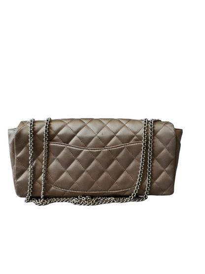 CHANEL Limited Edition Gold Quilted Satin East West Single Flap Bag