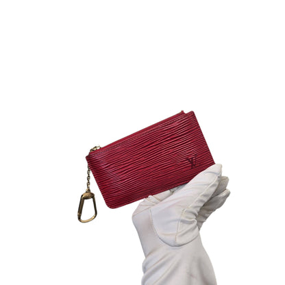 Louis Vuitton Pochette Cles Red Leather Wallet