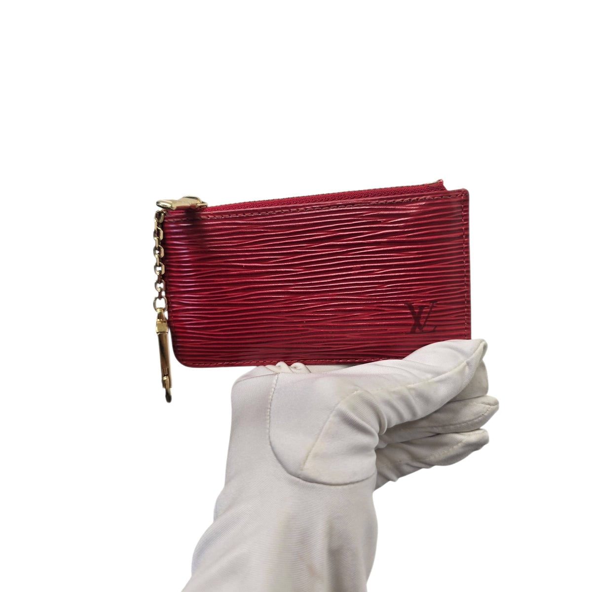 Louis Vuitton Pochette Cles Red Leather Wallet