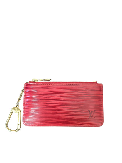 Louis Vuitton Pochette Cles Red Leather Wallet