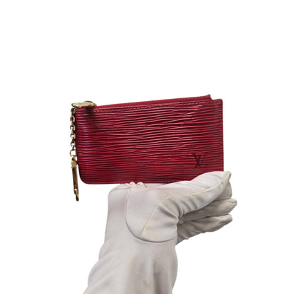 Louis Vuitton Pochette Cles Red Leather Wallet