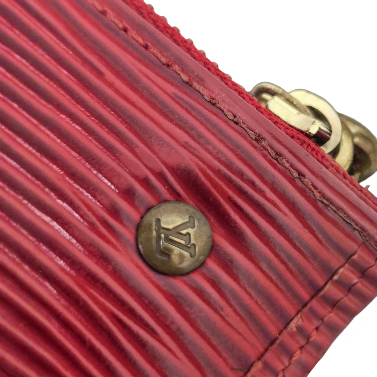 Louis Vuitton Pochette Cles Red Leather Wallet