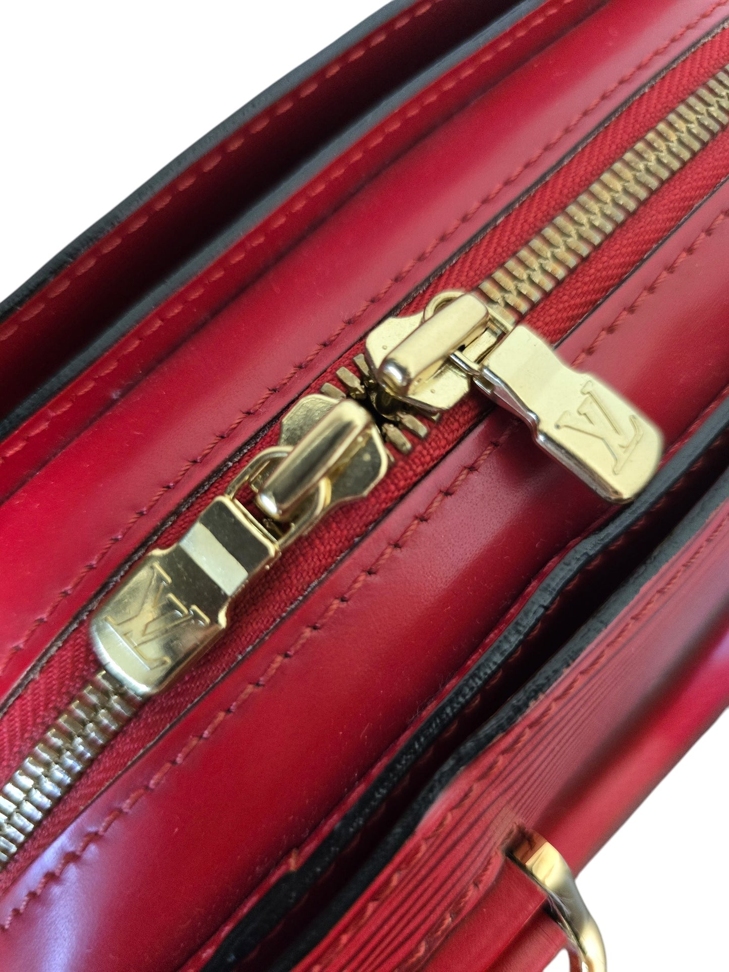 Louis Vuitton Pochette Cles Red Leather Wallet