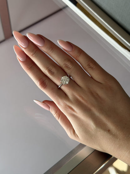 Round Brilliant Lab-Grown Diamond Ring in 14k White Gold