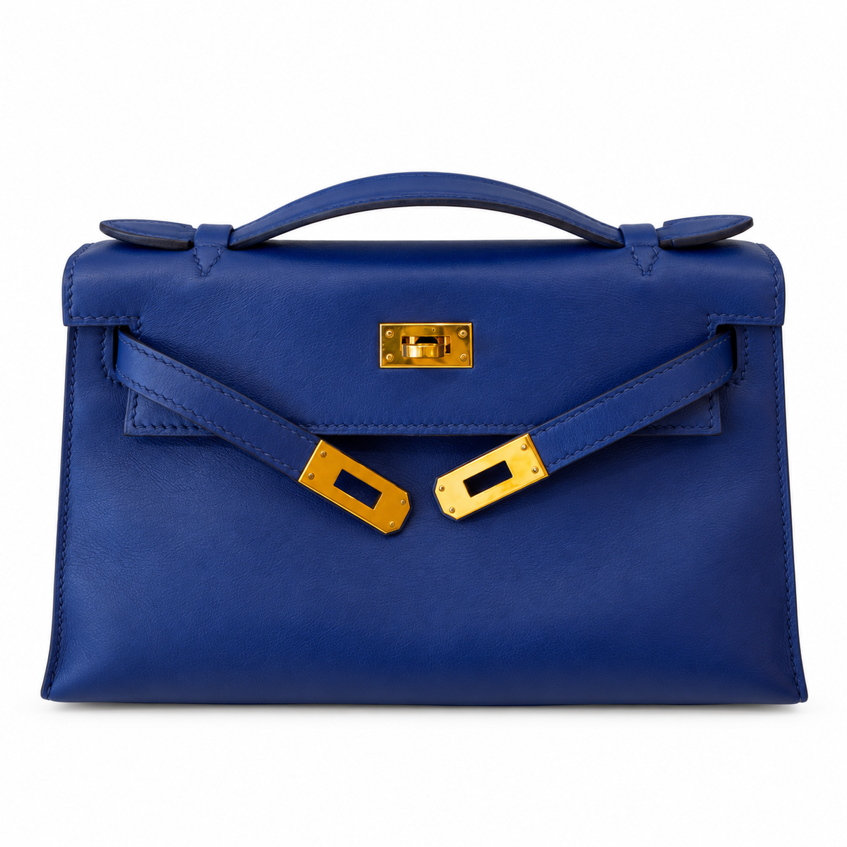 Hermès Kelly Pochette Bleu Saphir Swift Leather GHW