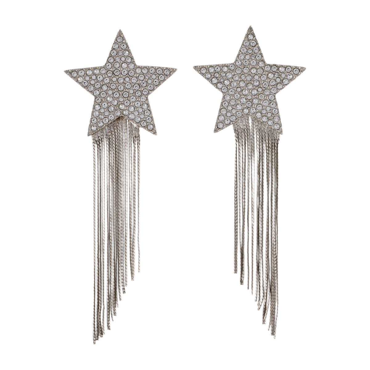 Saint Laurent Crystal Shooting Star Tassel Clip-on Earring