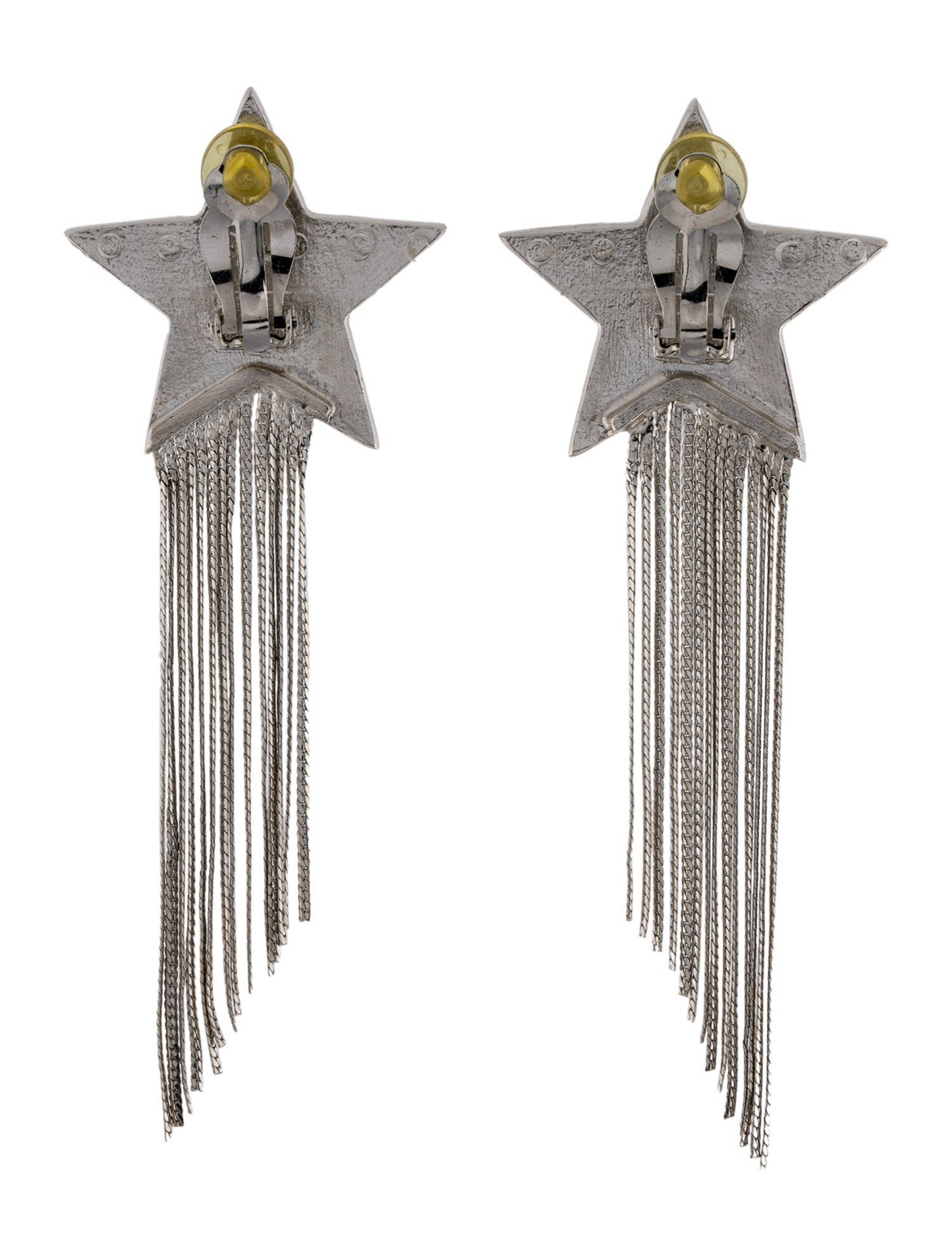 Saint Laurent Crystal Shooting Star Tassel Clip-on Earring