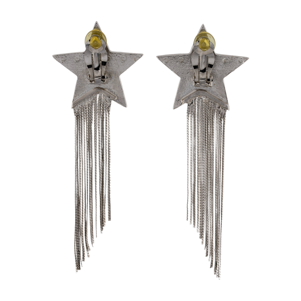 Saint Laurent Crystal Shooting Star Tassel Clip-on Earring