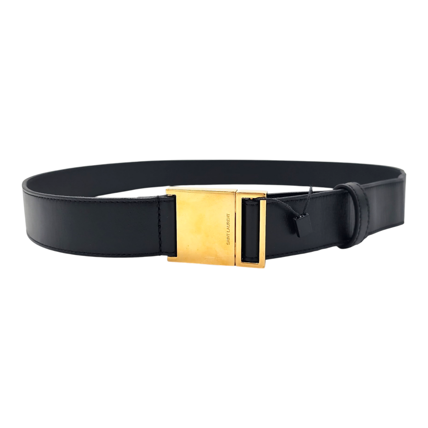 Saint Laurent Black Calfskin Leather Belt 85cm