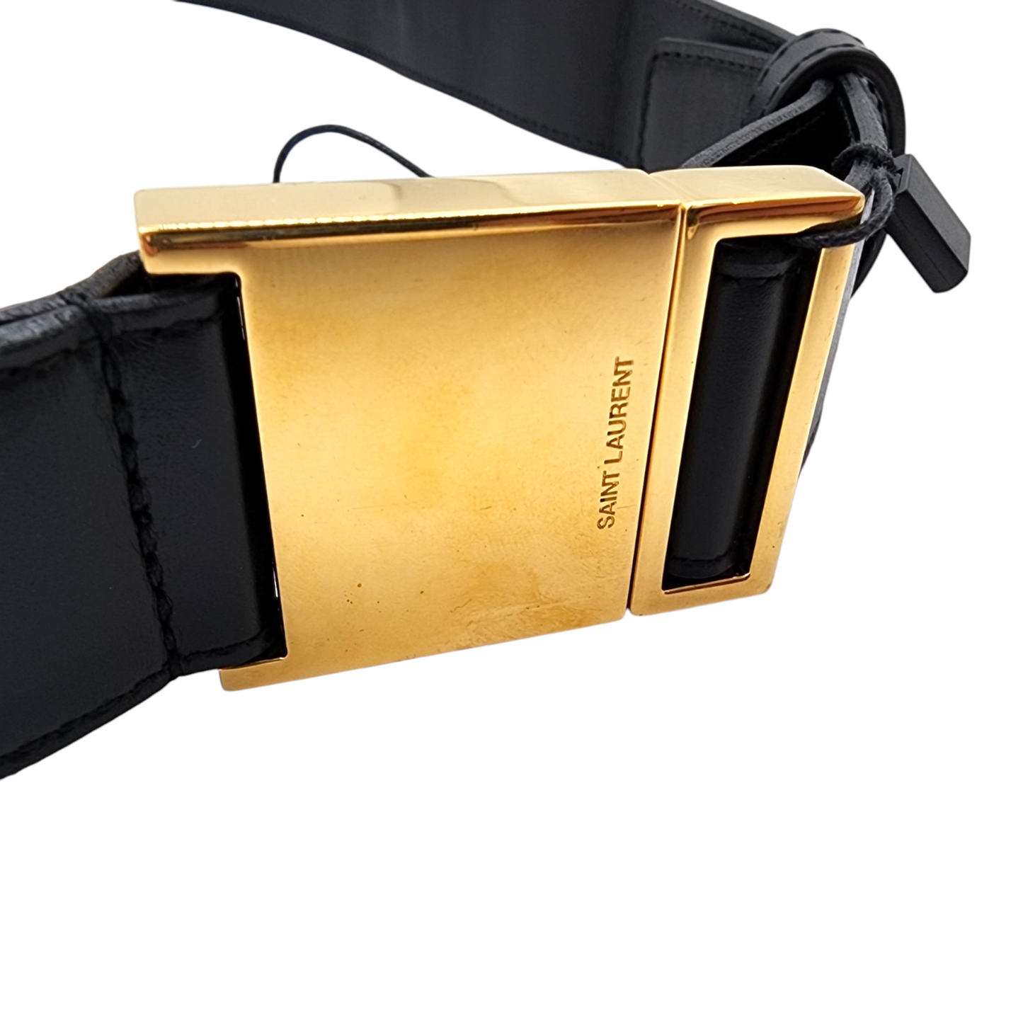 Saint Laurent Black Calfskin Leather Belt 85cm