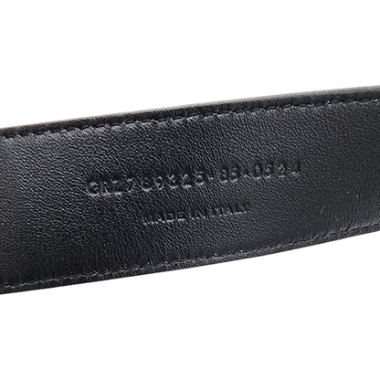 Saint Laurent Black Calfskin Leather Belt 85cm