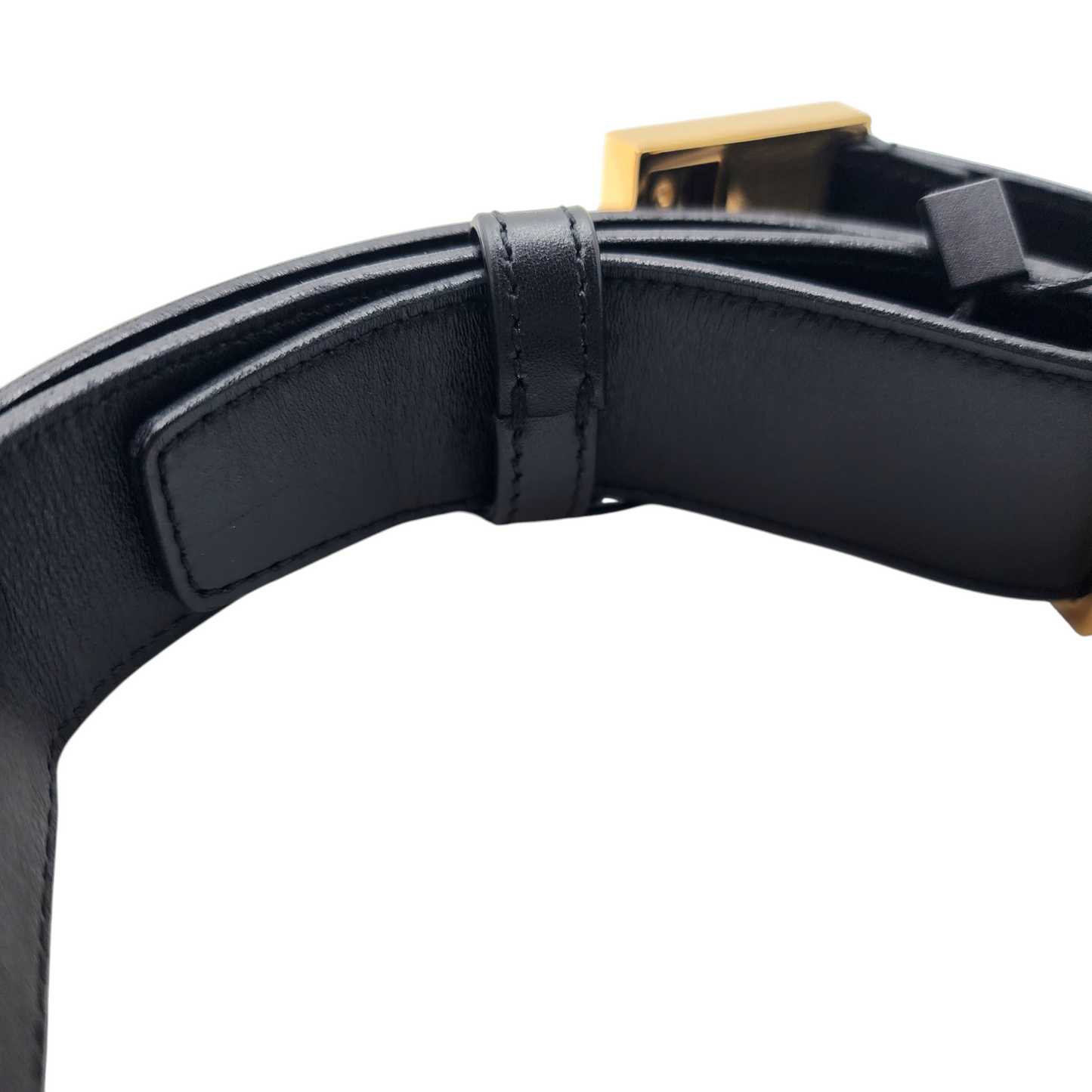 Saint Laurent Black Calfskin Leather Belt 85cm