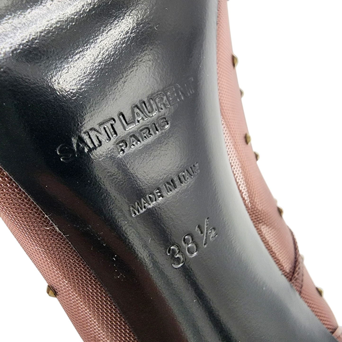 Saint Laurent Rhinestone Mesh 105 Anja Pumps in Deep Brown Size 38.5