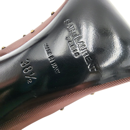 Saint Laurent Rhinestone Mesh 105 Anja Pumps in Deep Brown Size 38.5